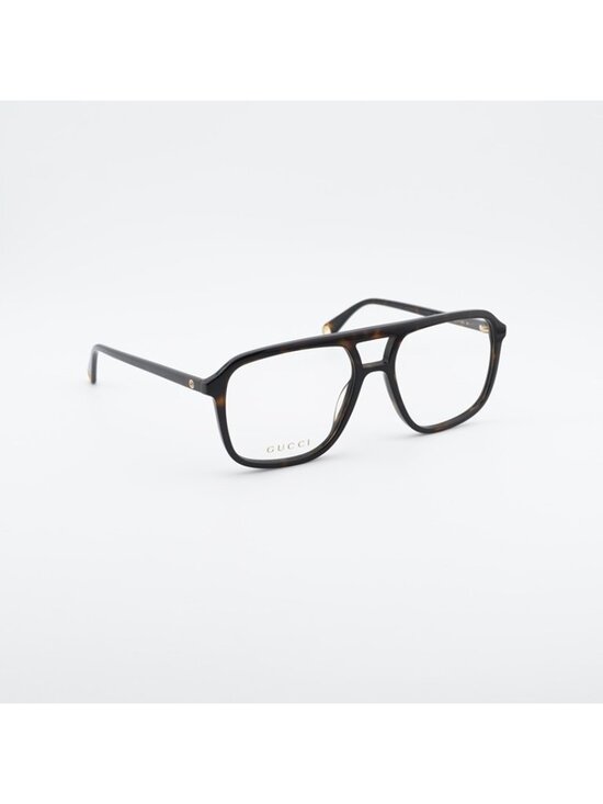 Gucci GG1078O 003 Eyeglasses Havana 56mm Square Frame